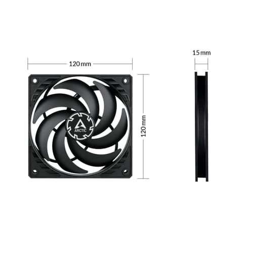 Arctic P12 Slim PWM PST Triple Pack 120mm Cabinet Fan